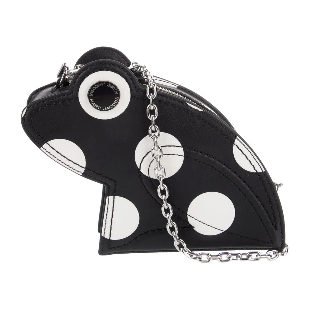 NWT Marc Jacobs Polka Dot Frog Clutch Bag with Silver Chain